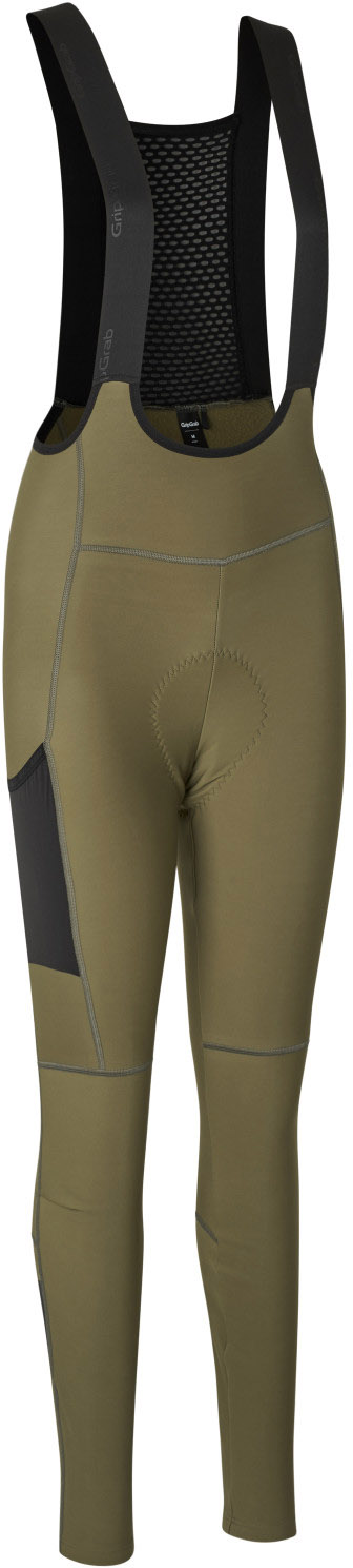GripGrab PACR Thermo bibtights til damer - Olive Green    5708486034995