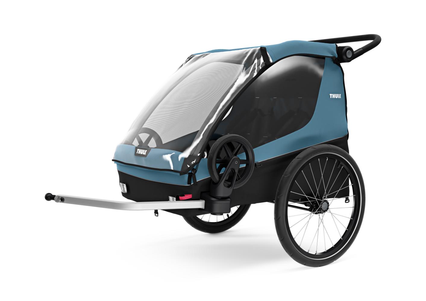 Thule Courier Cykeltrailer til 2 børn - Blå tilbud!