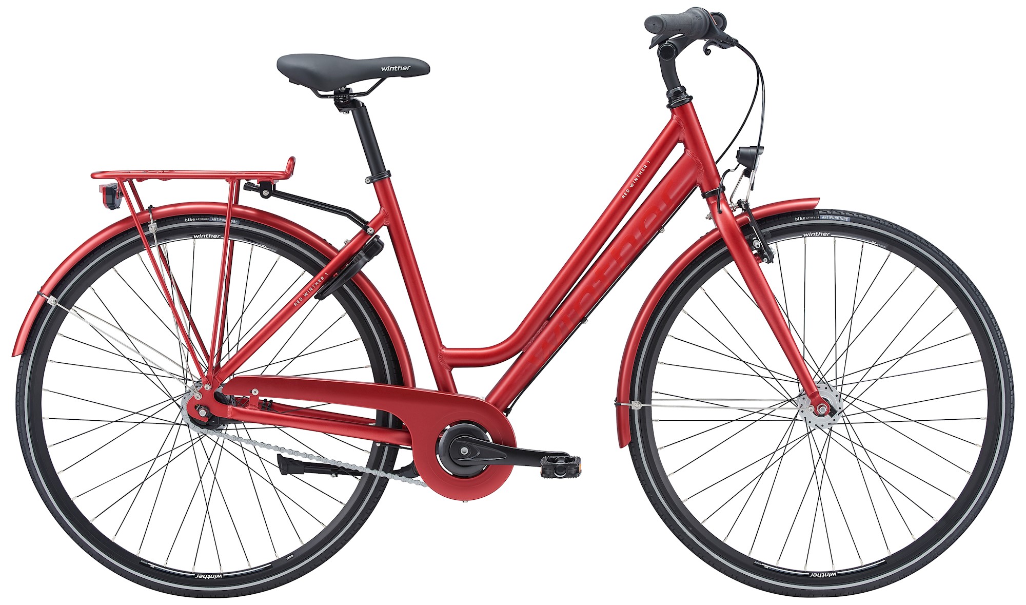 Winther Red 1 Damecykel 7g 2023 - Rød på tilbud!