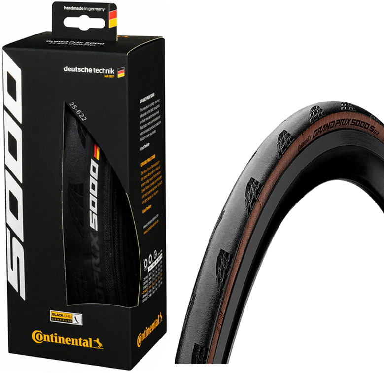 Continental Grand Prix 5000 Tubeless Racerdæk - Brun