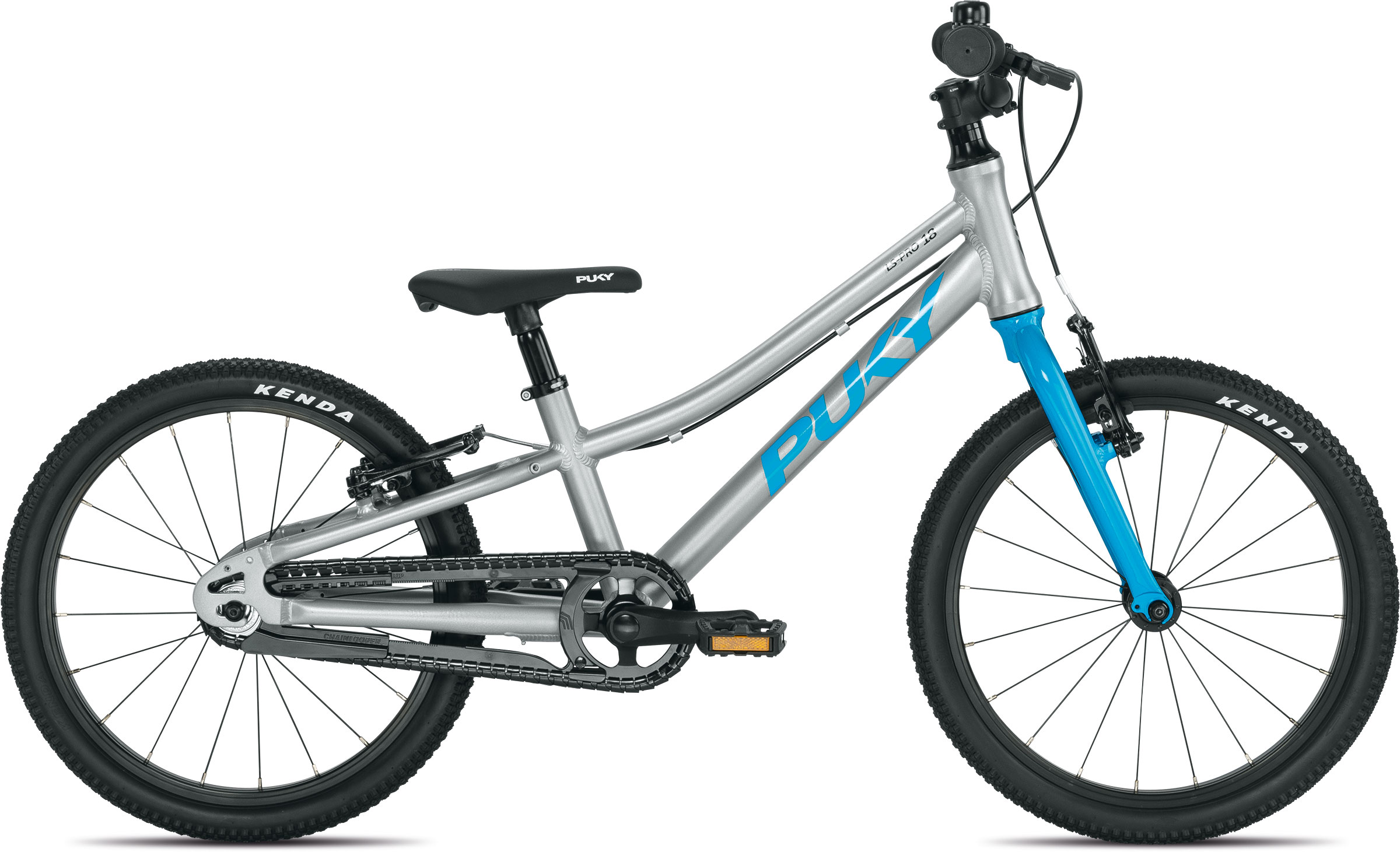 PUKY LS-PRO 18" Aluminium Cykel - Sølv/Blå Tilbud!