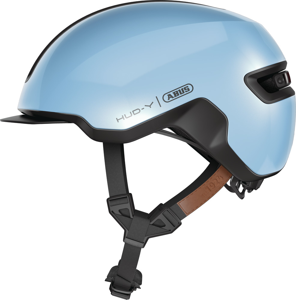 Abus Hud-Y Cykelhjelm med LED - Iced Blue
