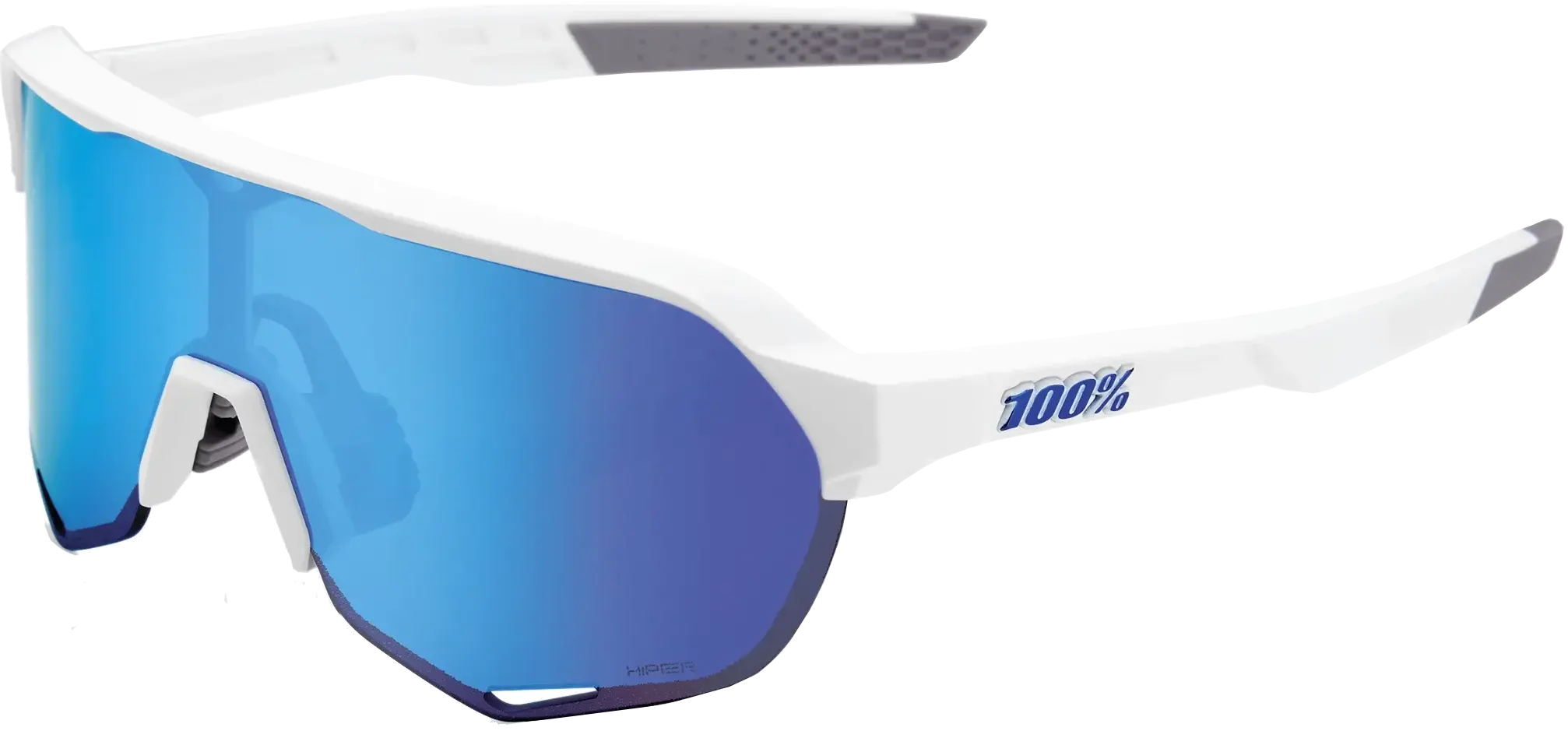 100% S2 - Matte White - HiPER Blue Multilayer Mirror Lens    196261016819
