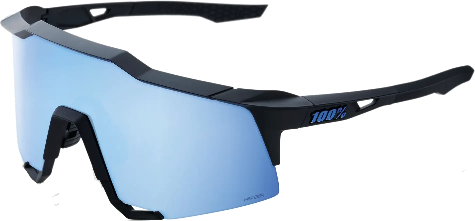 100% SPEEDCRAFT - Matte Black - HiPER Blue Multilayer Mirror Lens    196261017076