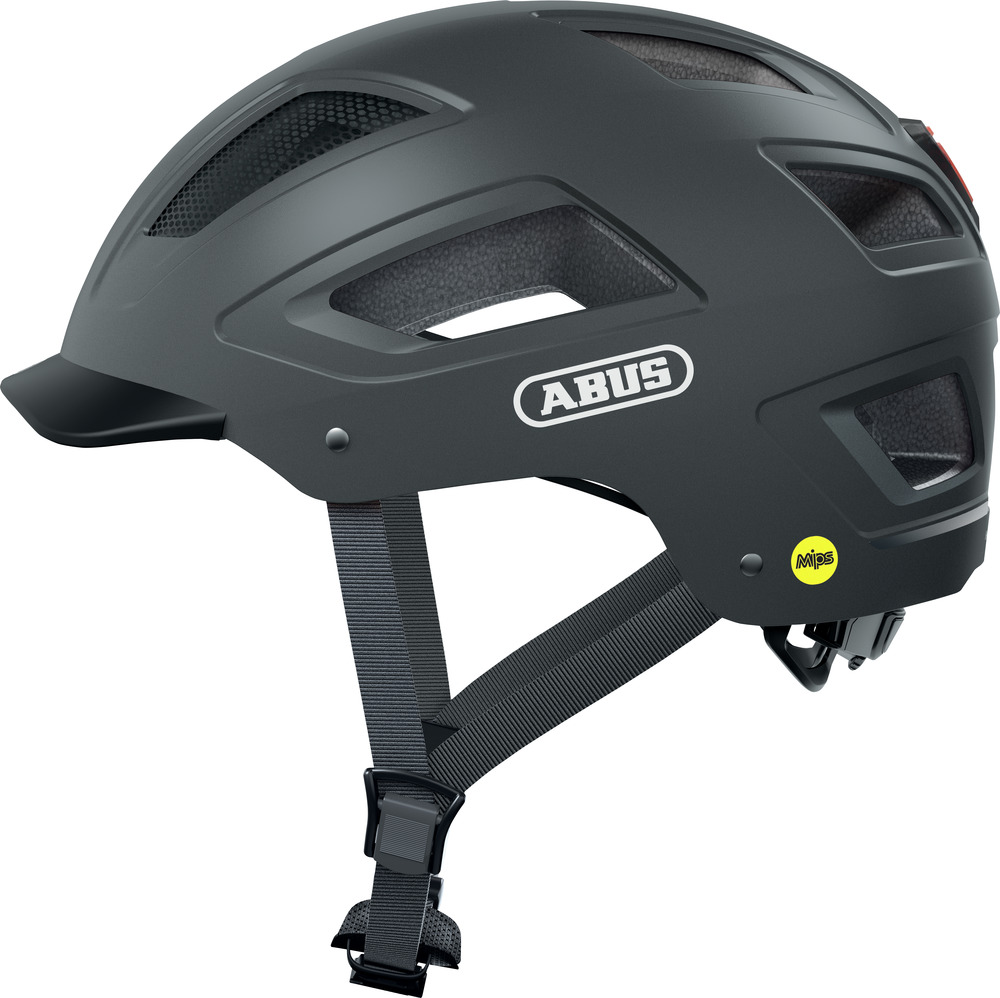 Abus Hyban 2.0 MIPS Cykelhjelm med LED Lys - Sort/Grå