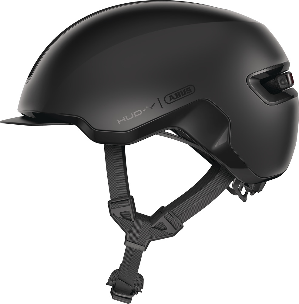 Abus Hud-Y Cykelhjelm med LED lys - Sort