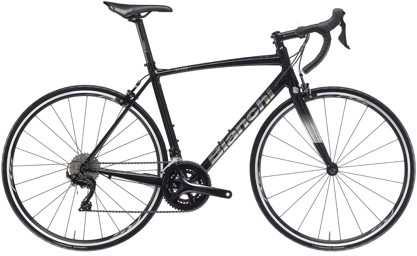 Bianchi Via Nirone 7 Alu 105 Racercykel - Sort tilbud!