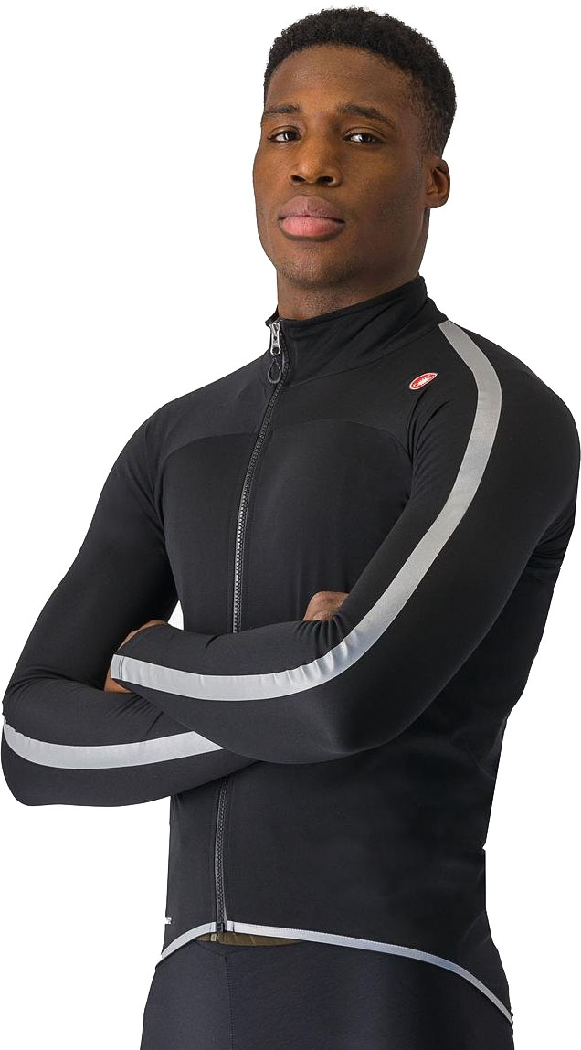 Castelli ULTRA RAIN CAPE - Sort/Sølv Reflex Tilbud!