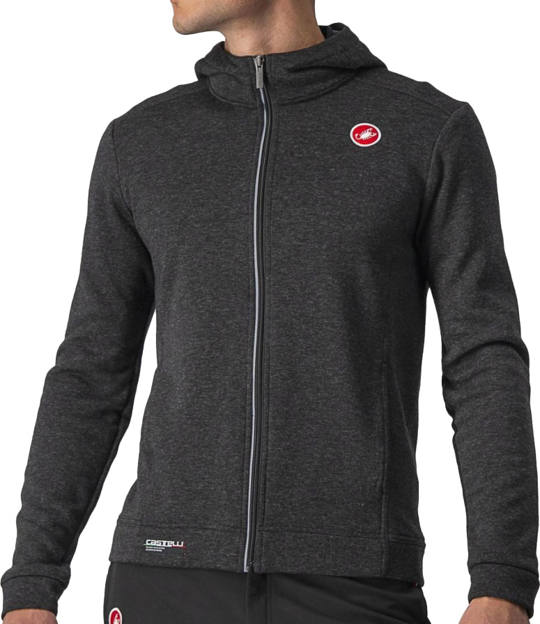 Castelli Milano Fleece Sweatshirt med Fuldt Lynlås - Grå