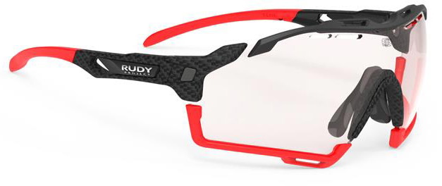 Rudy Project Cykelbriller Cutline - Transparent Photochromic - Sort/Rød