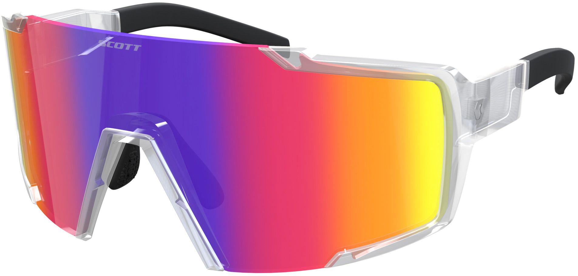 Scott Shield Cykelbrille - Translucent / Teal Chrome    7616185232131