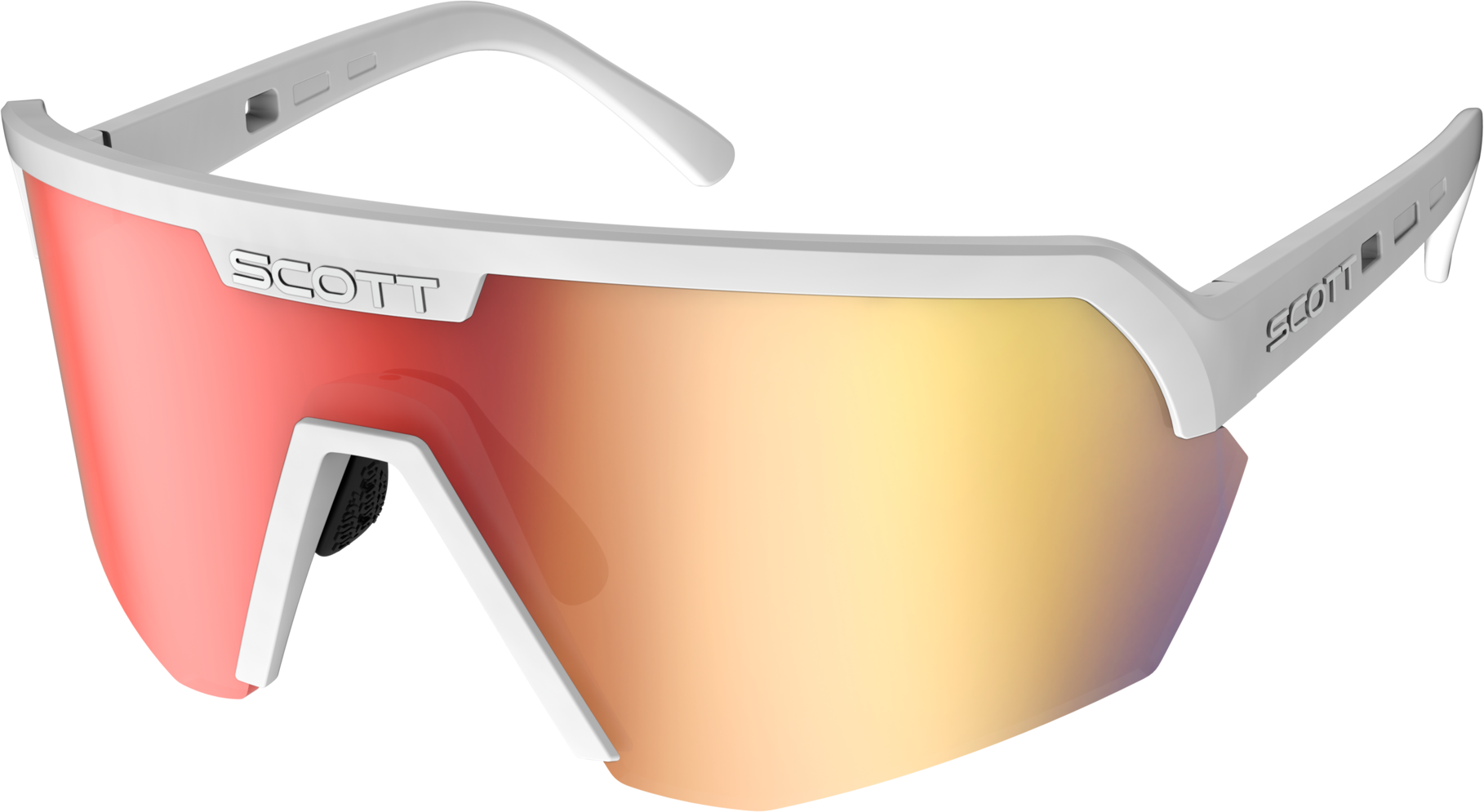 Scott Shield Cykelbrille - White Matt / Red Chrome    7615523806171