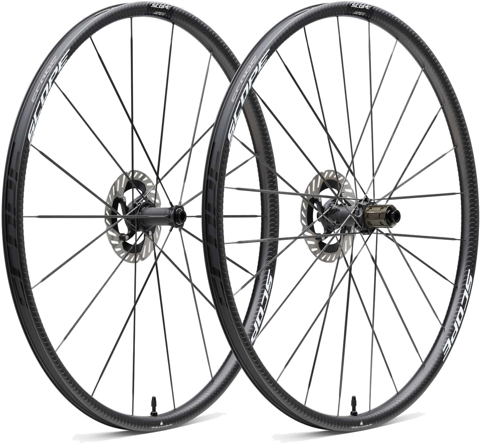 Scope Artec 2 Carbon Hjulsæt med Sorte Dekaler