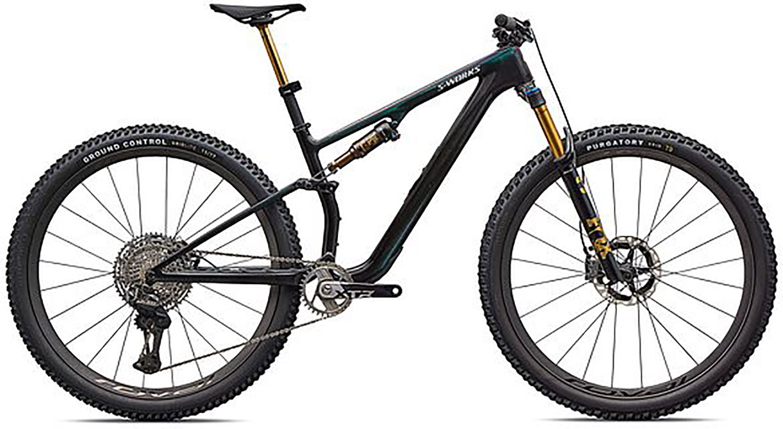 Specialized S-Works Epic 8 EVO Di2 2026 - Gloss Carbon / Green to Purple 196625235863