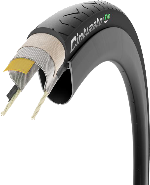 Pirelli Cinturato EVO TLR (Tubeless Ready) 700x28c/40c - Racer dæk - Black    8019227414271