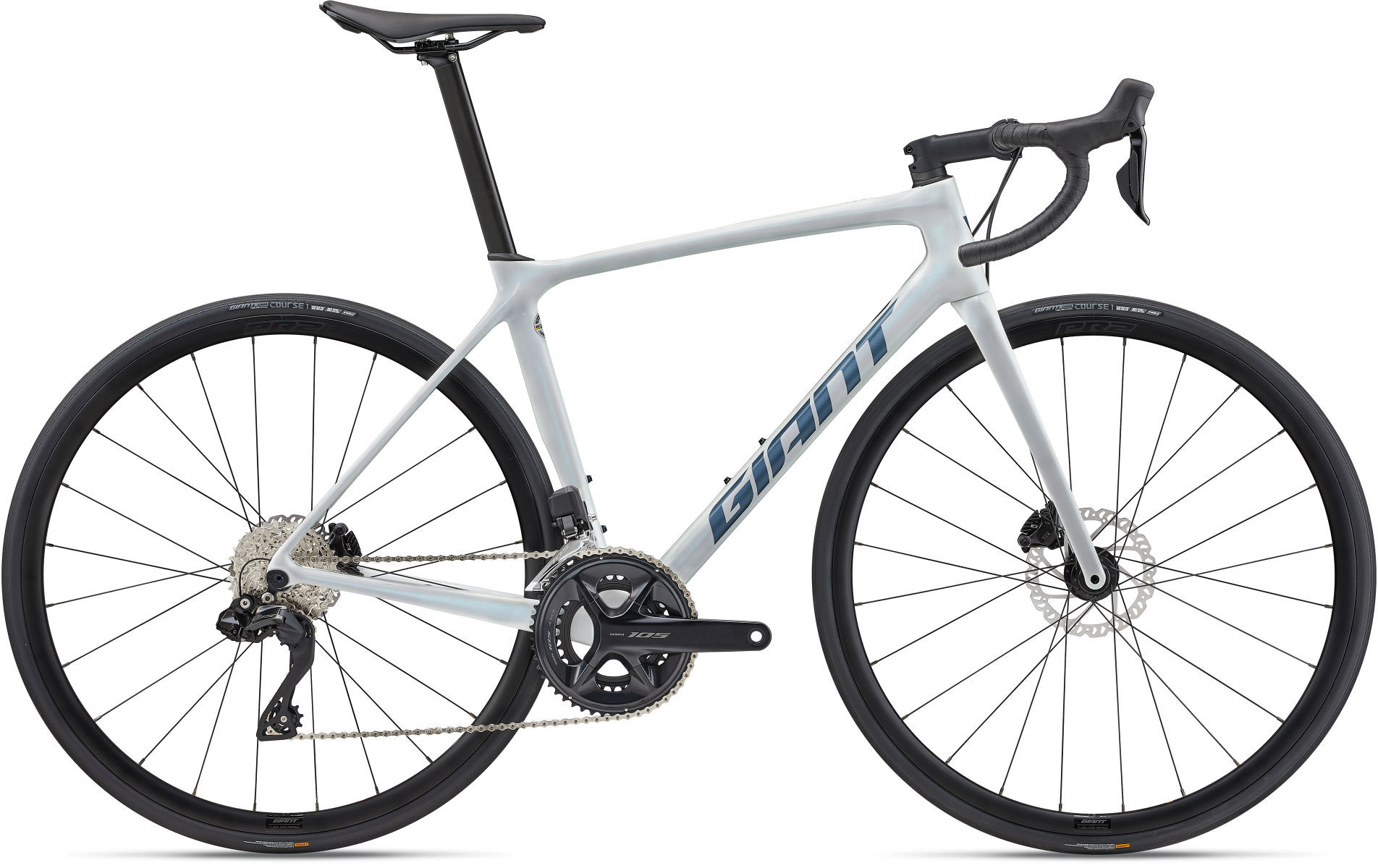Giant TCR Advanced Disc 1 Di2 2024 - Hvid på tilbud!