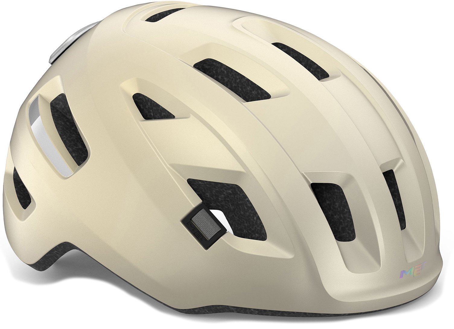 MET E-Mob Mips Cykelhjelm - Beige Hvid Tilbud!