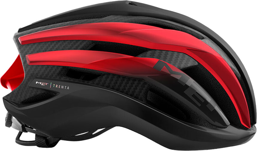 MET Trenta 3K Carbon Cykelhjelm - Sort/Rød på Tilbud
