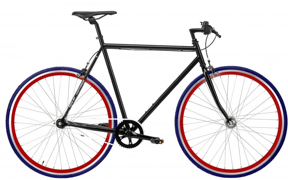 Centurion Fixie 1g med rød/blå hjul - Black Friday Tilbud