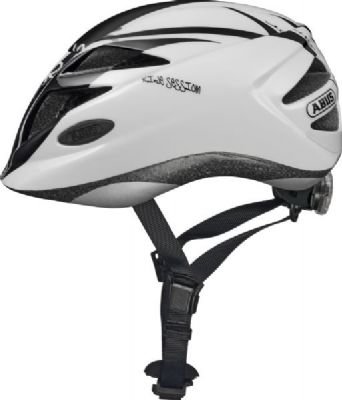 Abus Hubble Cykelhjelm med LED Lys, Sort/Hvid