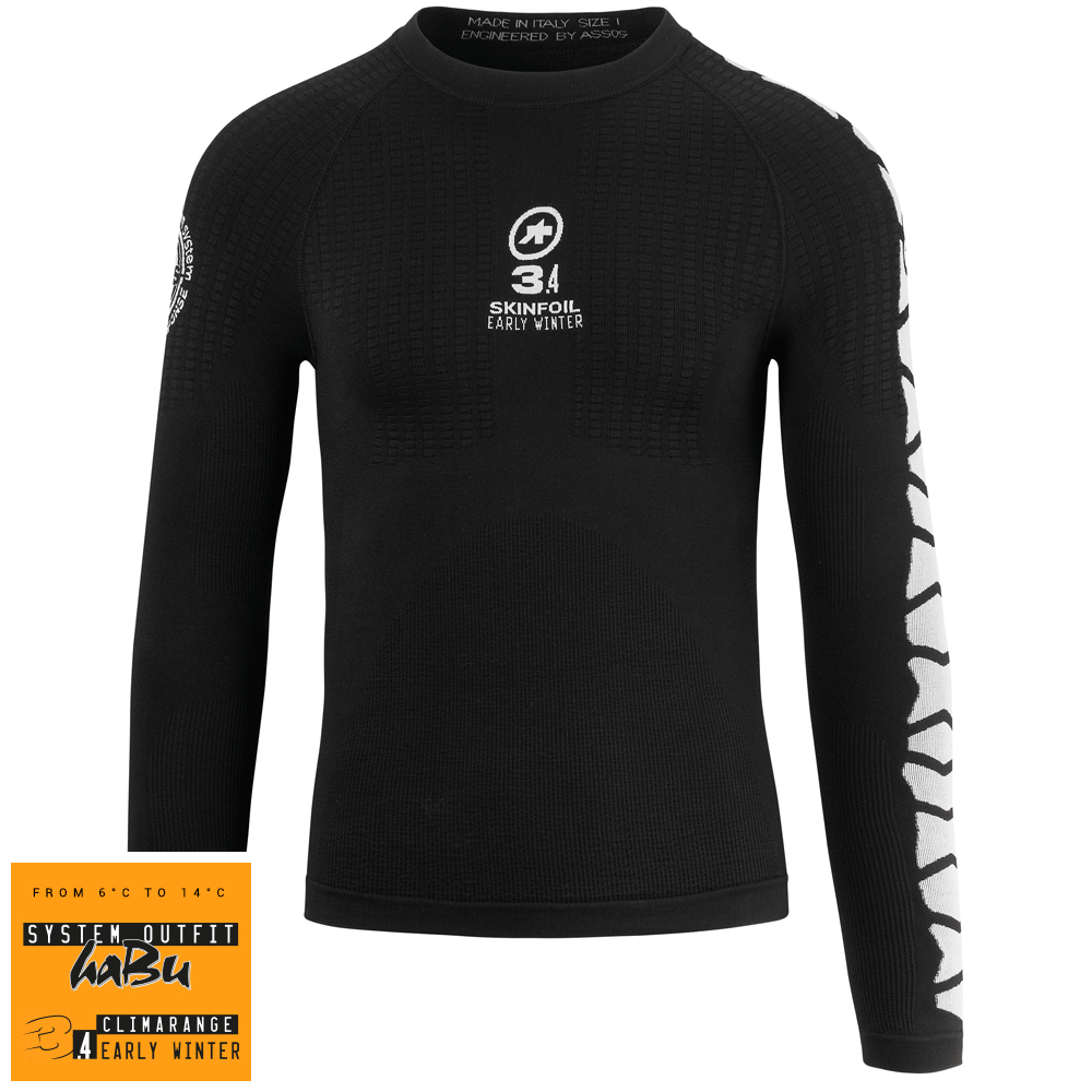 Assos LS.skinfoil Evo7 Undertrøje til Tidlig Vinter, Sort/Hvid