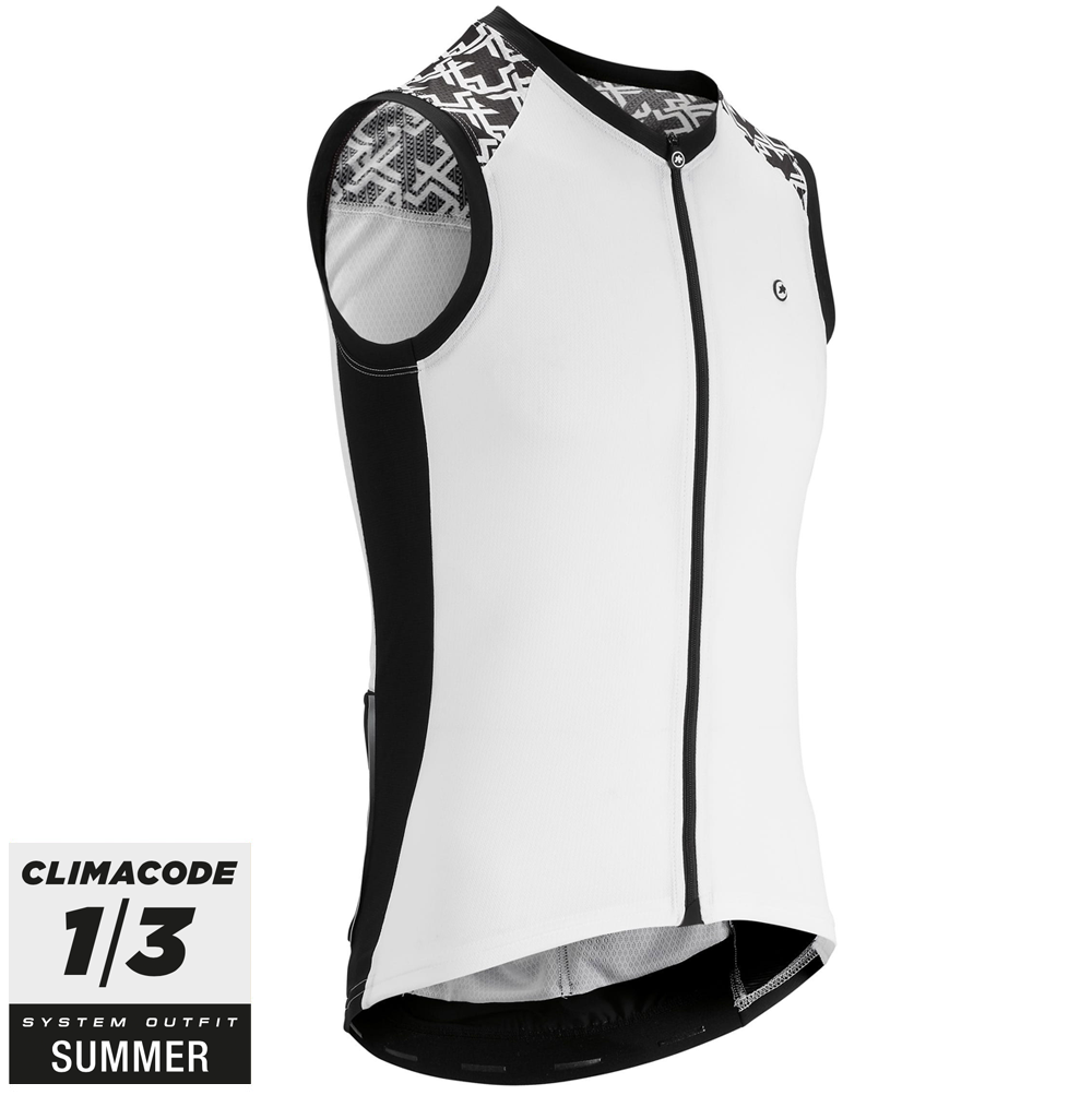 Assos Mille GT No Sleeve Cykeltrøje, Hvid - Fantastisk tilbud!