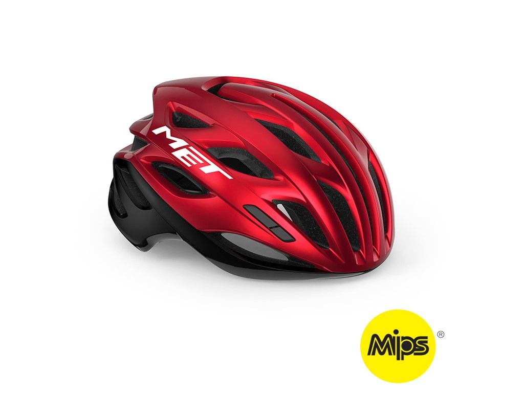 MET Cykelhjelm Estro MIPS Red Black Metallic/Glossy - Small (52-56 cm)