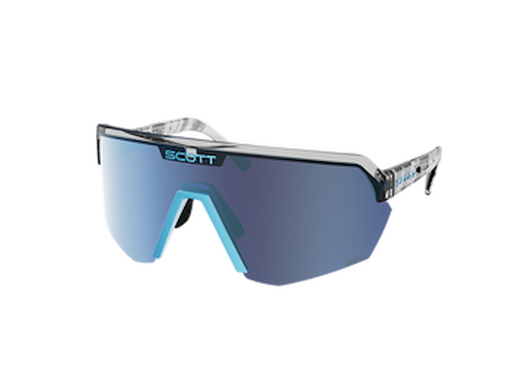 SCOTT Sport Shield - Cykelbriller - Sort/Neon Blå/AMP Blue Chrome