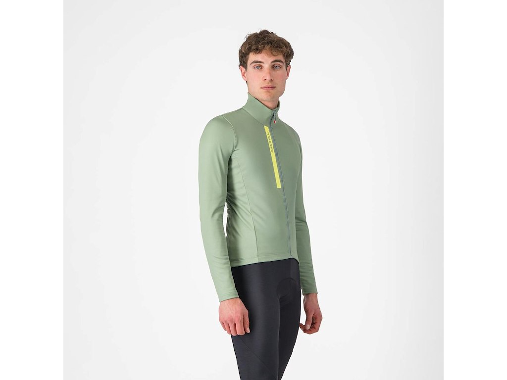 Castelli Entrata Thermal Jersey - Cykeltrøje - Lange ærmer - Green Pepper/Electric Lime - XXL