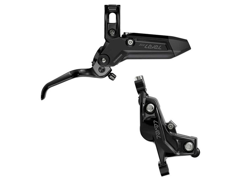 Sram Level Silver Stealth - Hydraulisk bremsesæt - 4 Stempler - Bag - Sort