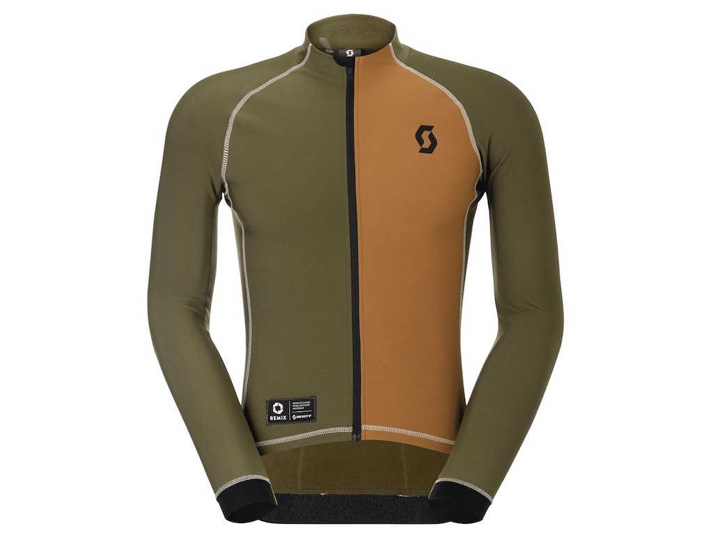 SCOTT RC Pro Warm LS Remix Jersey - Cykeltrøje - Herre - Bread Brown/Fir Green - M