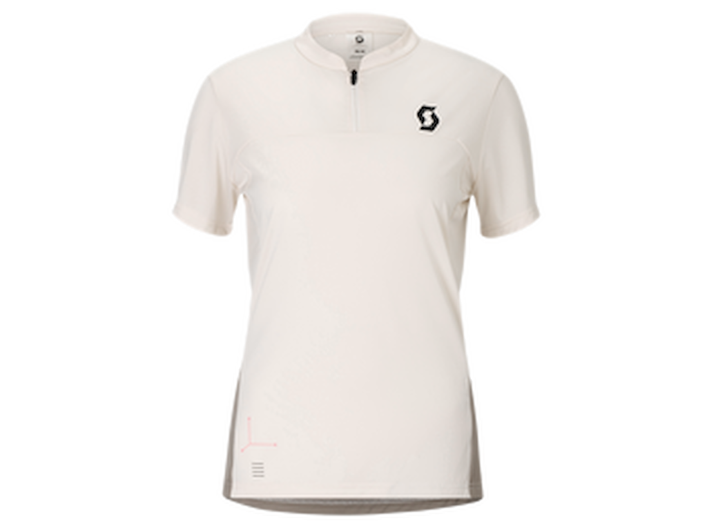 SCOTT Vertic Zip Tee - Cykeltrøje - Korte ærmer - Dame - Hvid/Beige - Str. M