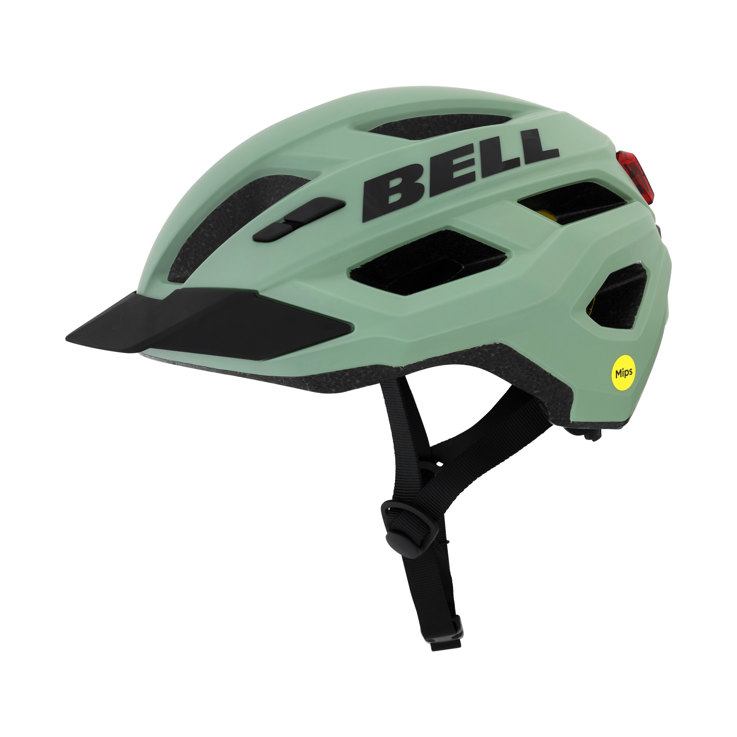 Bell Kick LED Mips i olivengrøn - Cykelhjelm - Onesize (53-60 cm)