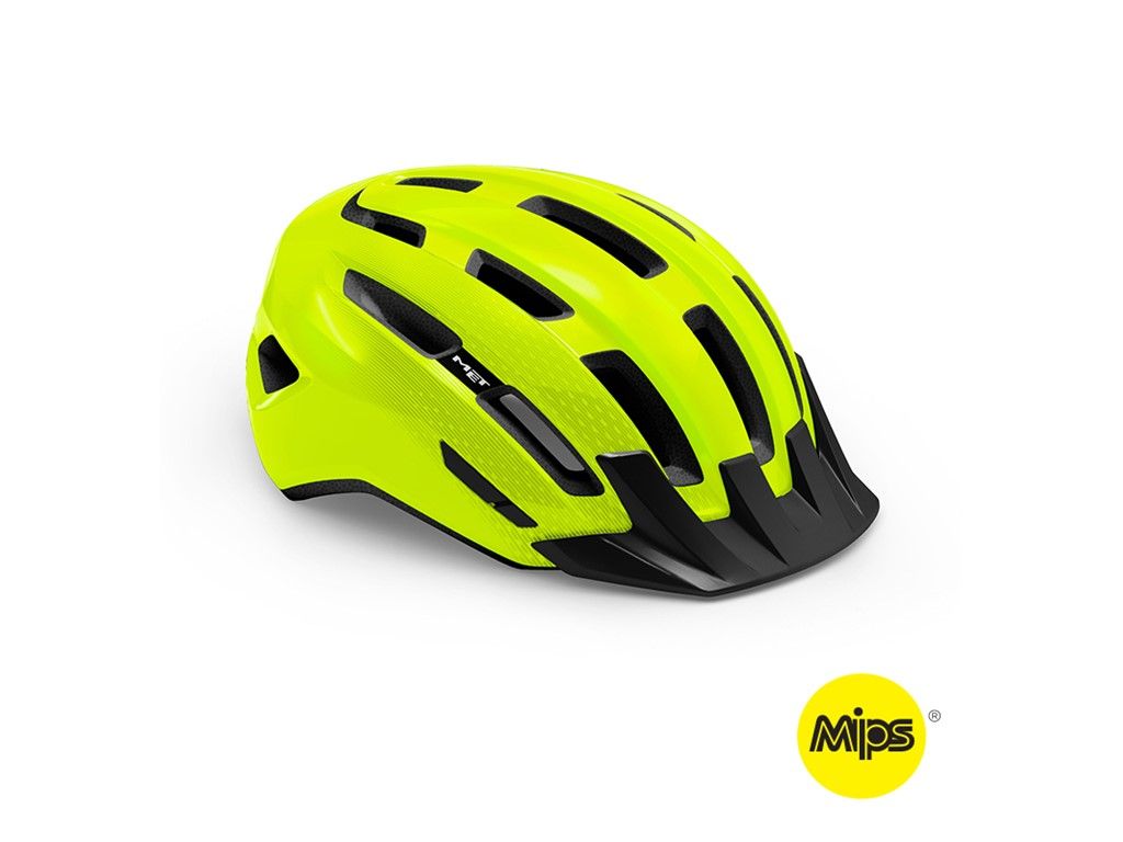 MET Cykelhjelm Downtown MIPS Safety Yellow/Glossy - Large (58-61 cm)