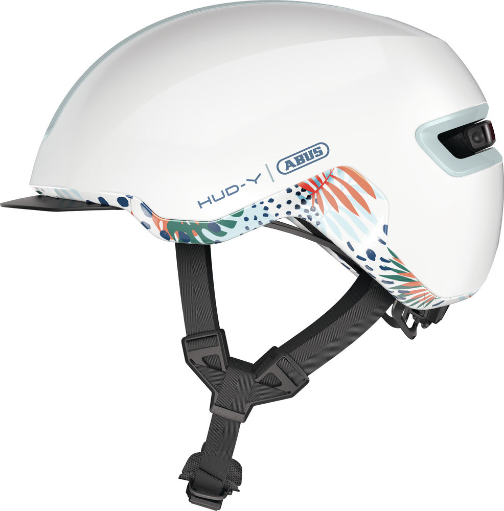 Abus HUD-Y flower white cykelhjelm - Large (57-61 cm)