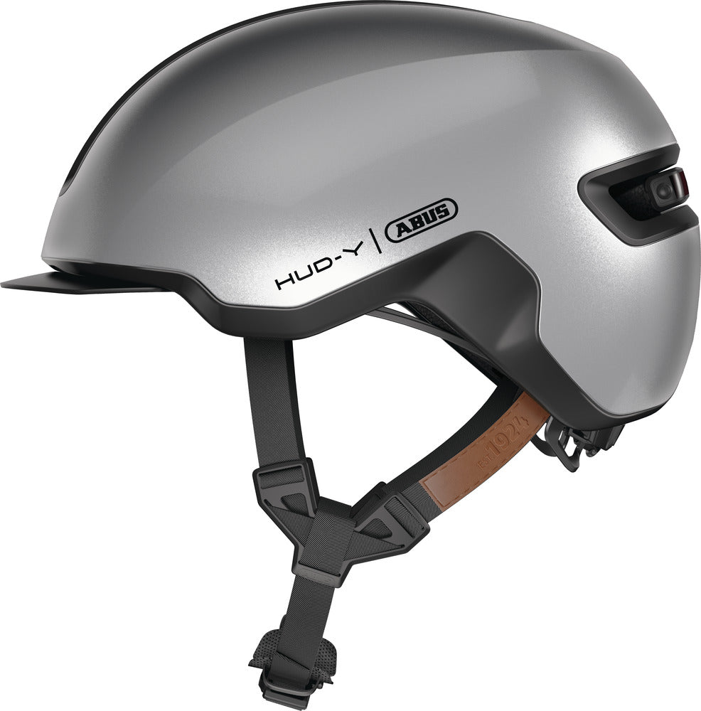 Abus HUD-Y gleam silver cykelhjelm - Small (51-55 cm)