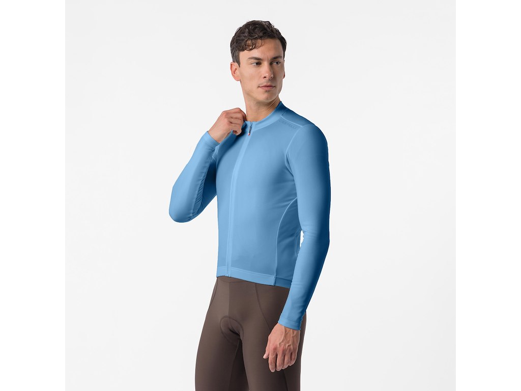Castelli Espresso Thermal 2 Jersey - Cykeltrøje - Lange ærmer - Herre - Metallic Blue - Str. XL