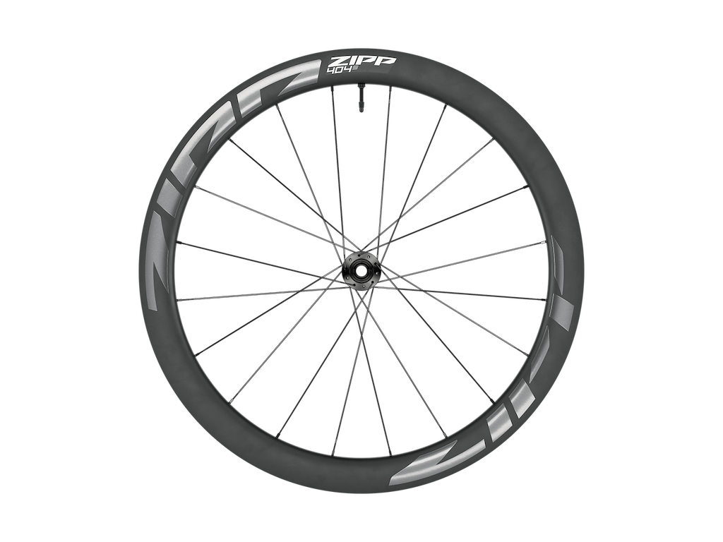 ZIPP 404 S 700c forhjul - 12x100mm E-Thru - Disc centerlock - Grå decals