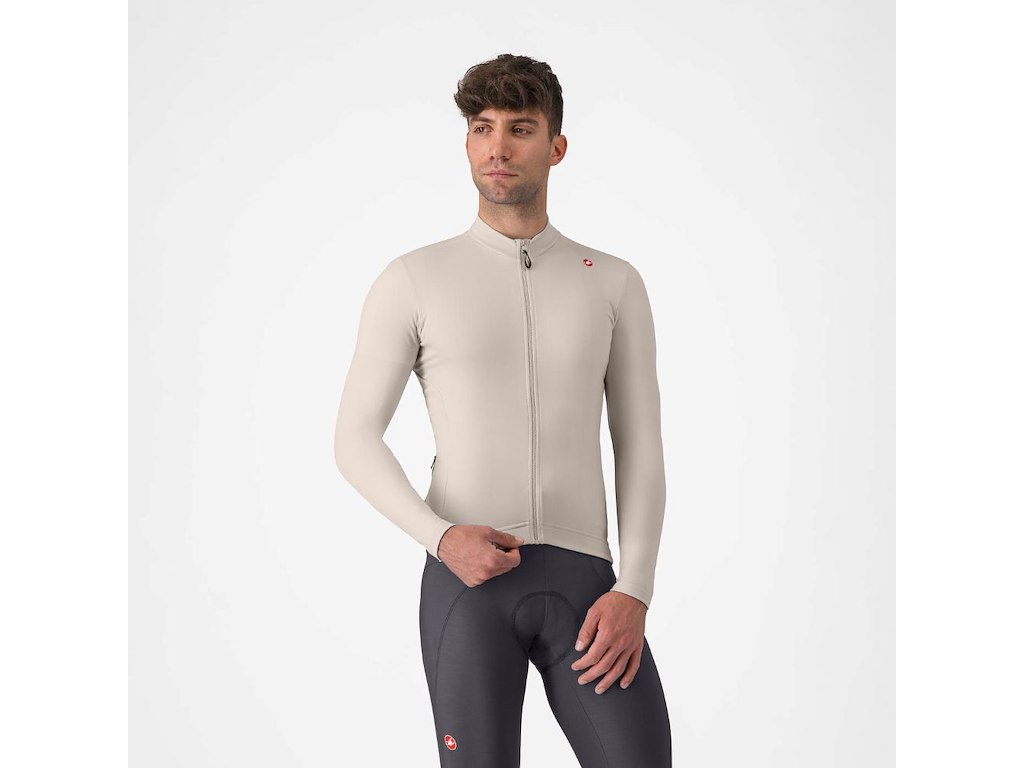 Castelli Espresso Thermal Jersey - Cykeltrøje - Lange Ærmer - Clay/Dark Gray - L