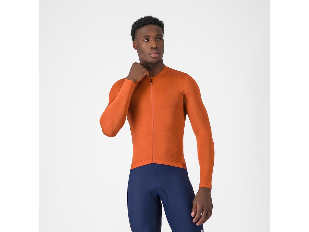 Castelli Espresso 2 LS Jersey - Cykeltrøje - Lange Ærmer - Herre - Paprika - 3XL