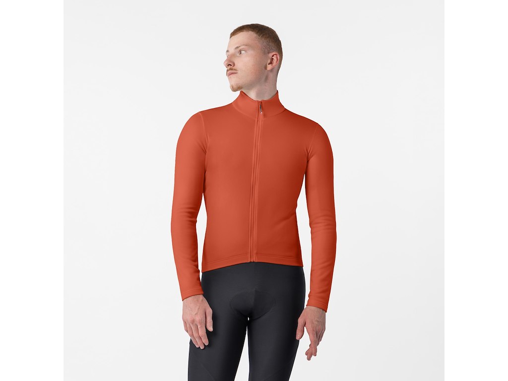 Castelli Competizione Thermal LS Jersey - Cykeltrøje - Lange ærmer - Herre - Paprika - Str. XL