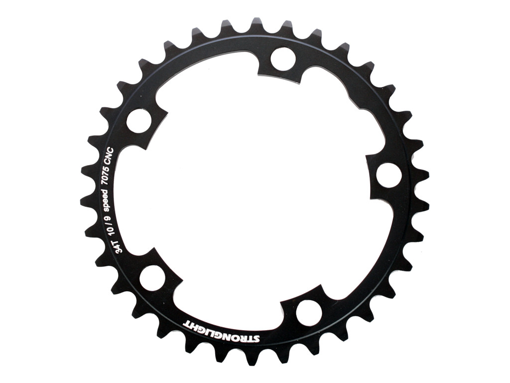 Stronglight klinge - 34 tands - ø110 - 5 huller - 9/10 speed - Zicral alu - Sort