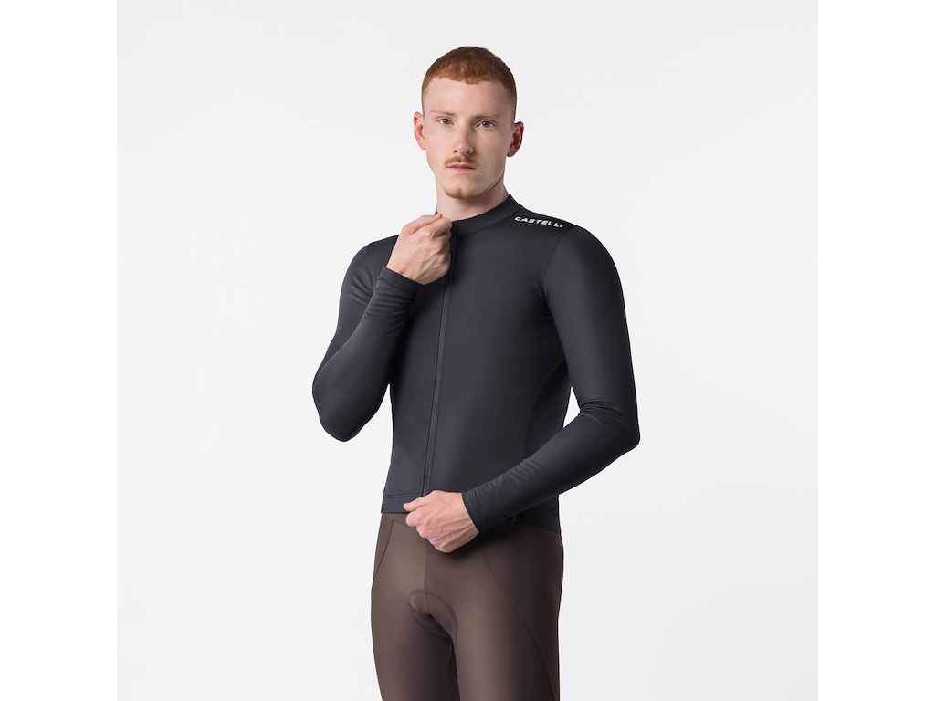 Castelli Espresso Thermal 2 Jersey - Cykeltrøje - Lange ærmer - Herre - Sort/Hvid - Str. XL