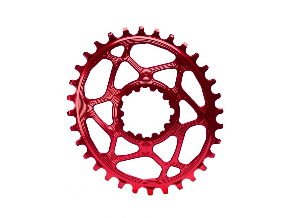 Absolute Black Klinge 36T direkte montering Oval SRAM GXP Rød