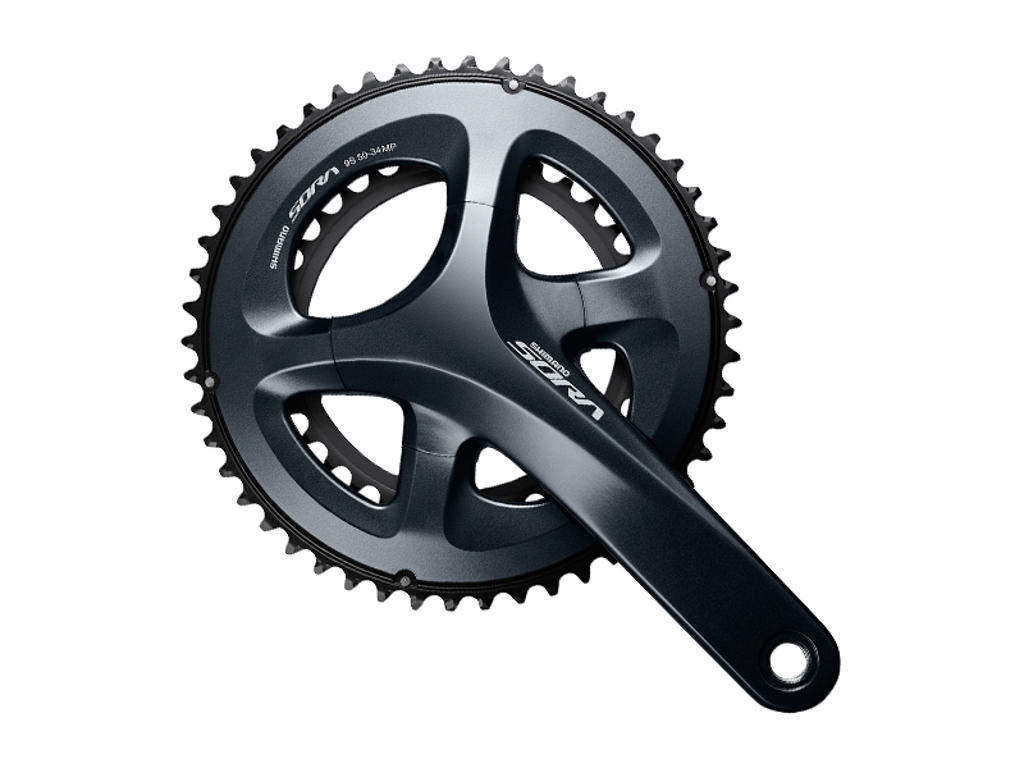 Shimano Sora FC-R3000 - Compact dobbelt kranksæt 50-34 tands - 175 mm pedalarme Sort