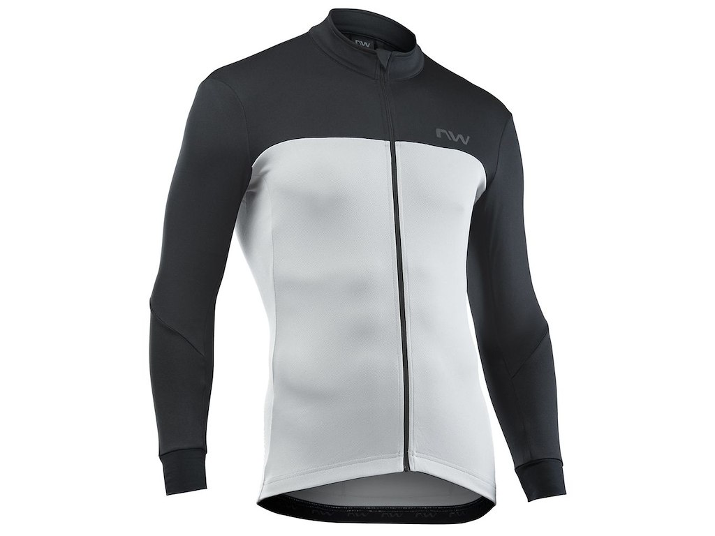 Northwave Force 2 Cykeltrøje med lange ærmer - Herre - Lysegrå/Sort - Str. - 2XL