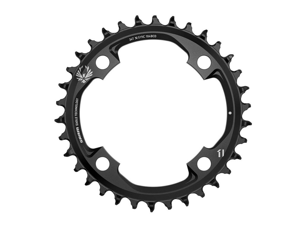 Sram Eagle - Klinge 34 tands rund - 1 x 12 gear - 4 huls ø104mm - Sort