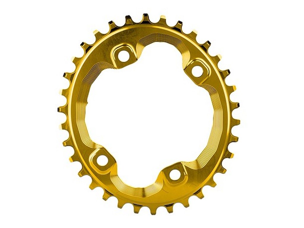 Absolute Black Oval Klinge 34T til BCD 96 mm Guld