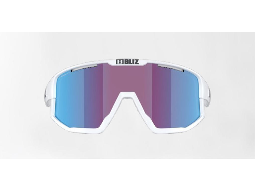 Bliz Fusion Medium (33) - Cykelbriller - Rose/Violet Mirror Blue Lens - Mat Hvid