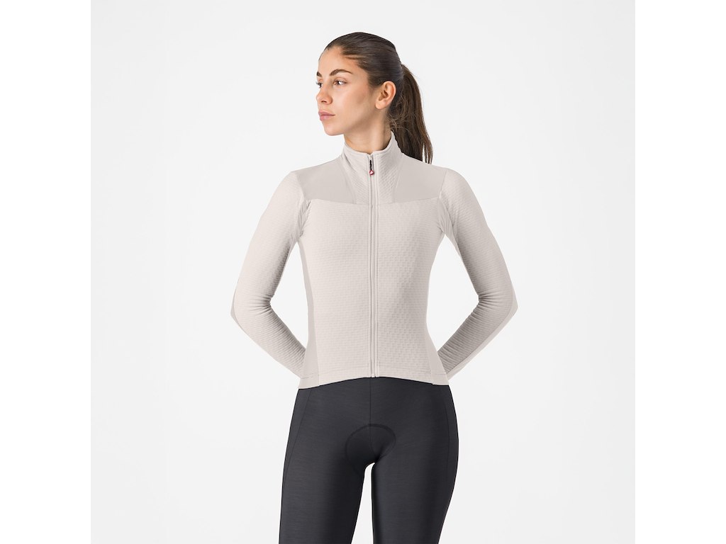 Castelli Sfida 3 Jersey - Cykeltrøje - Lange ærmer - Dame - Silver Moon - Str. L